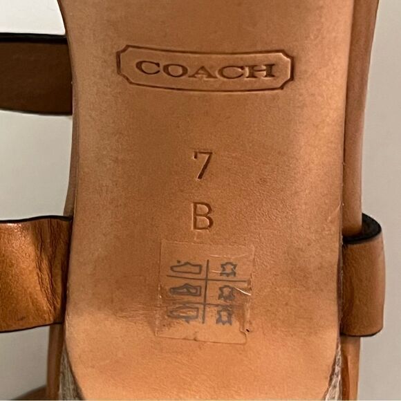 Coach Dani Veg Leather Strappy Heels Women's Size 7 - Picture 10 of 16